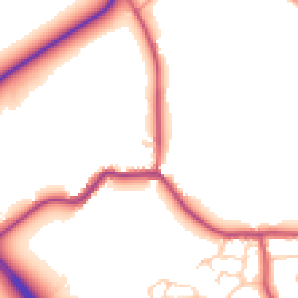 Daytime road noise heatmap for BN27 4EH