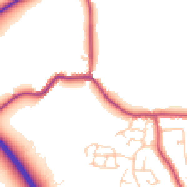 Daytime road noise heatmap for BN27 4GD