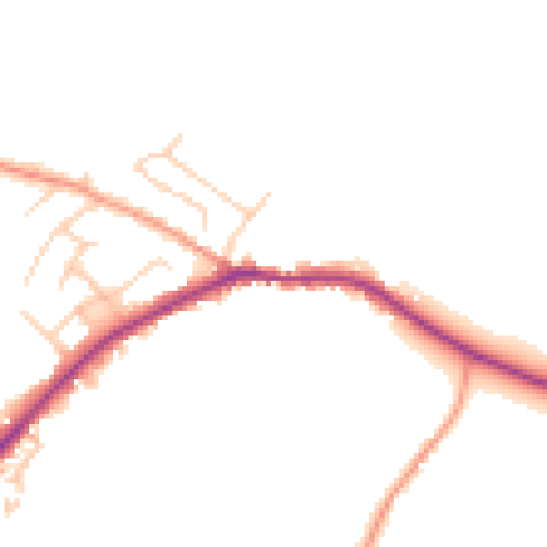 Daytime road noise heatmap for BN27 4LB