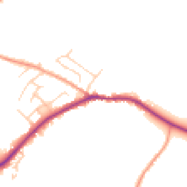Daytime road noise heatmap for BN27 4LD
