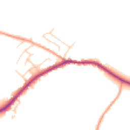 Daytime road noise heatmap for BN27 4LQ