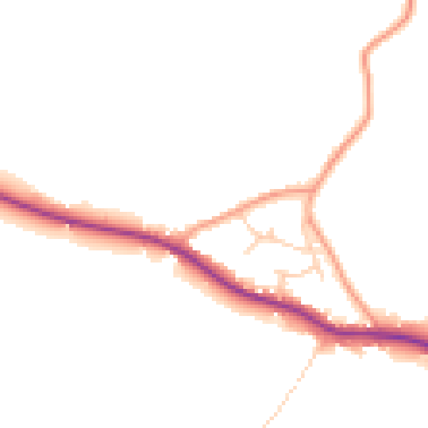 Daytime road noise heatmap for BN27 4TA