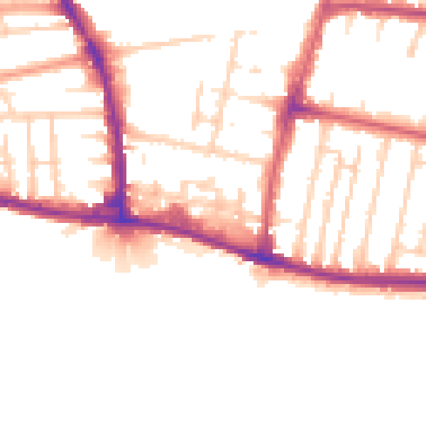 Daytime road noise heatmap for BN41 1AW