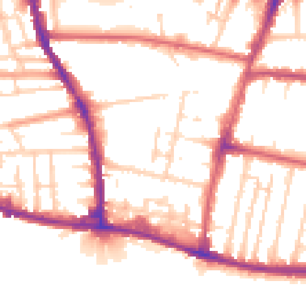 Daytime road noise heatmap for BN41 1AX