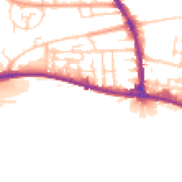 Daytime road noise heatmap for BN41 1AZ