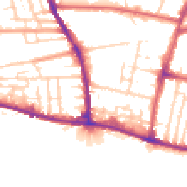 Daytime road noise heatmap for BN41 1LT
