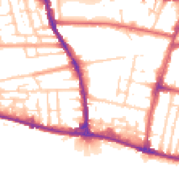 Daytime road noise heatmap for BN41 1LU