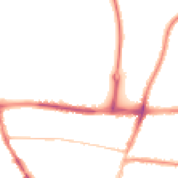 Night-time road noise heatmap for BN41 2DA