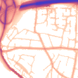 Daytime road noise heatmap for BN43 5NQ