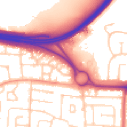 Daytime road noise heatmap for BN43 6JN