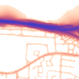 Daytime road noise heatmap for BN43 6JT