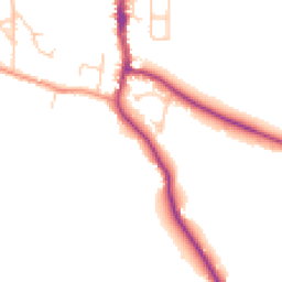 Daytime road noise heatmap for BN5 9DW