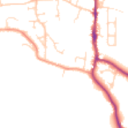 Daytime road noise heatmap for BN5 9EL