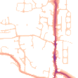 Daytime road noise heatmap for BN5 9PB