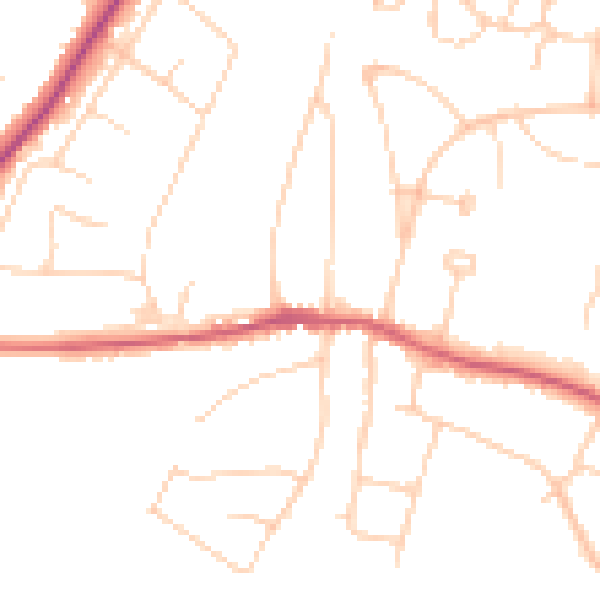 Daytime road noise heatmap for BN6 8AS