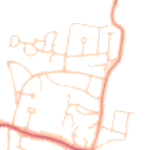 Daytime road noise heatmap for BN6 8DG