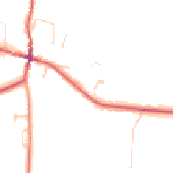 Daytime road noise heatmap for BN6 8FN