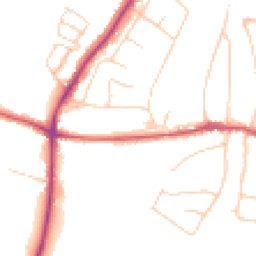 Daytime road noise heatmap for BN6 8JQ