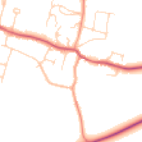 Daytime road noise heatmap for BN6 8NA
