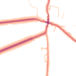 Daytime road noise heatmap for BN6 8UY