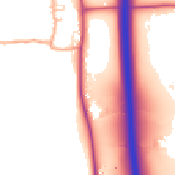 Daytime road noise heatmap for BN6 9BJ