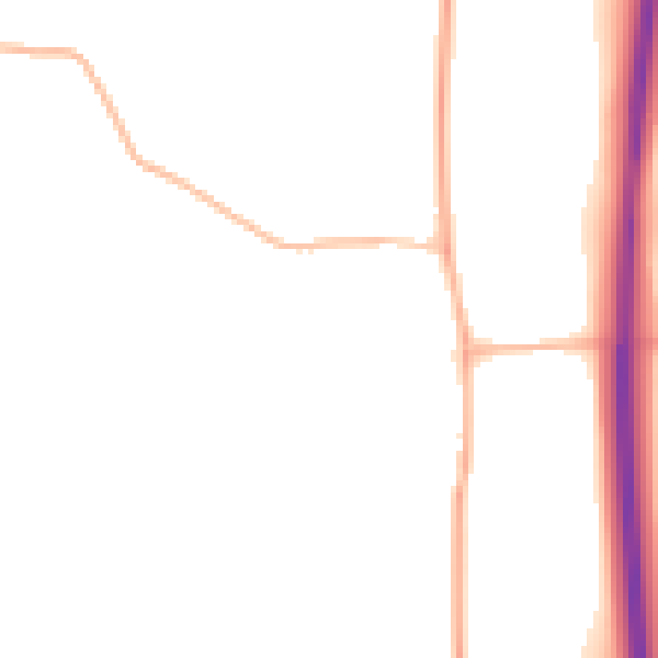 Night-time road noise heatmap for BN6 9DL