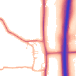 Daytime road noise heatmap for BN6 9DZ