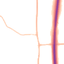 Night-time road noise heatmap for BN6 9DZ
