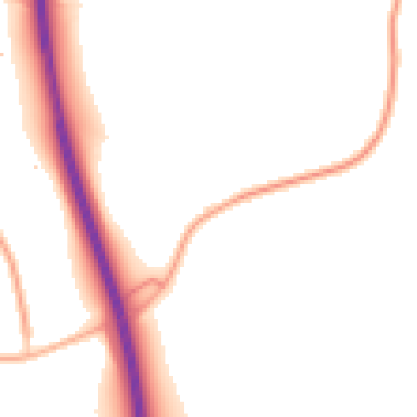 Night-time road noise heatmap for BN6 9EE