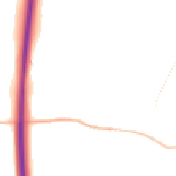 Night-time road noise heatmap for BN6 9EY