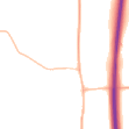 Night-time road noise heatmap for BN6 9FR