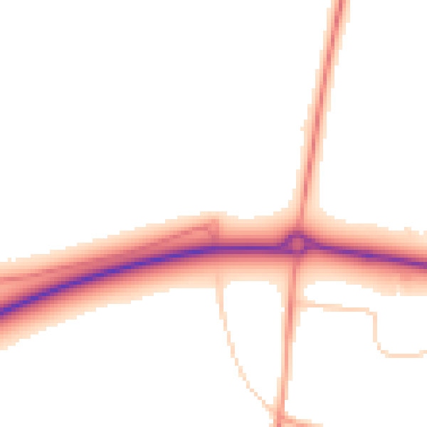 Daytime road noise heatmap for BN6 9HF