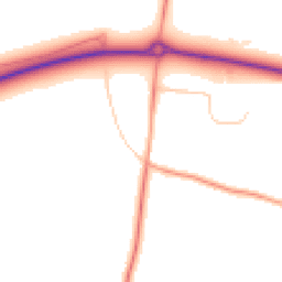 Daytime road noise heatmap for BN6 9LQ