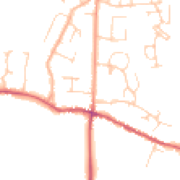 Daytime road noise heatmap for BN6 9RX