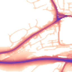 Daytime road noise heatmap for BN7 1EB