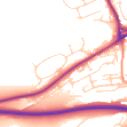 Daytime road noise heatmap for BN7 1EG