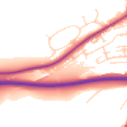 Daytime road noise heatmap for BN7 1EW