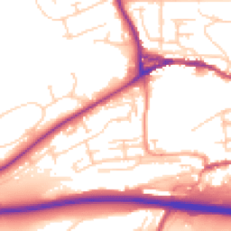 Daytime road noise heatmap for BN7 1EX