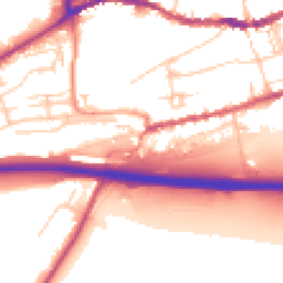Daytime road noise heatmap for BN7 1HU