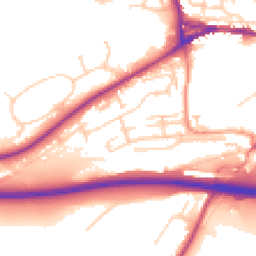 Daytime road noise heatmap for BN7 1LD