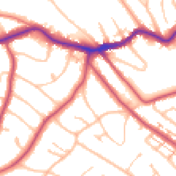 Daytime road noise heatmap for BR2 0AP