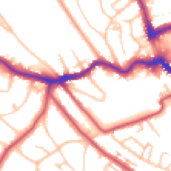 Daytime road noise heatmap for BR2 0BZ