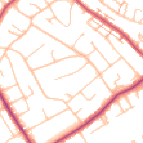 Daytime road noise heatmap for BR2 0RX