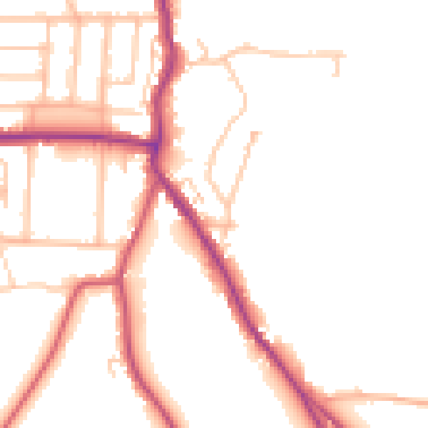 Daytime road noise heatmap for BR2 7BH