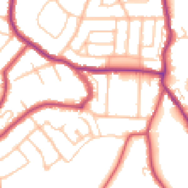 Daytime road noise heatmap for BR2 7EB