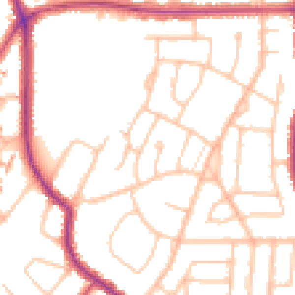 Daytime road noise heatmap for BR2 7PL