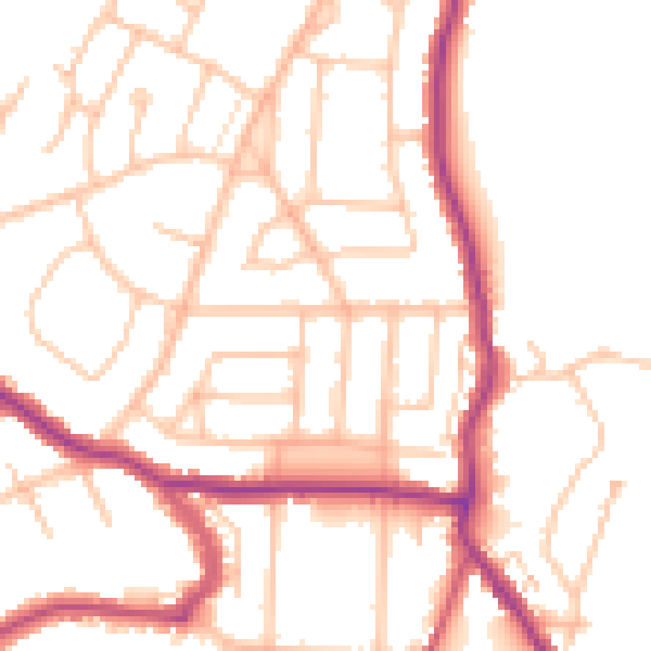 Daytime road noise heatmap for BR2 7QB