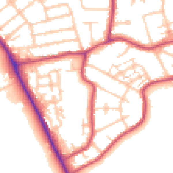 Daytime road noise heatmap for BR2 8JY