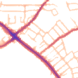 Daytime road noise heatmap for BR2 9NA