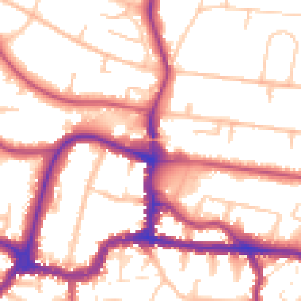 Daytime road noise heatmap for BR3 1AZ